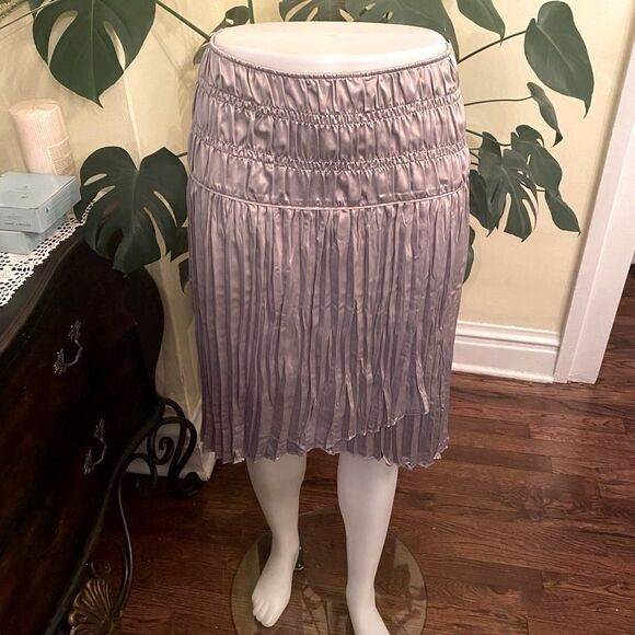 *SUNDANCE* Chic * Glam Metallic Pleated Skirt Size 10 - Picture 1 of 9